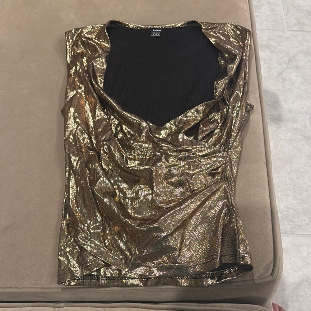 Gold Metallic Women's Top